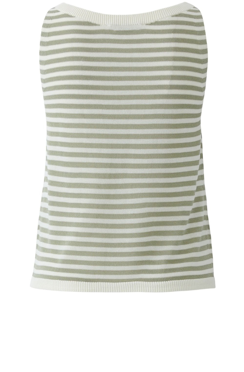 Khaki Striped Sleeveless Top