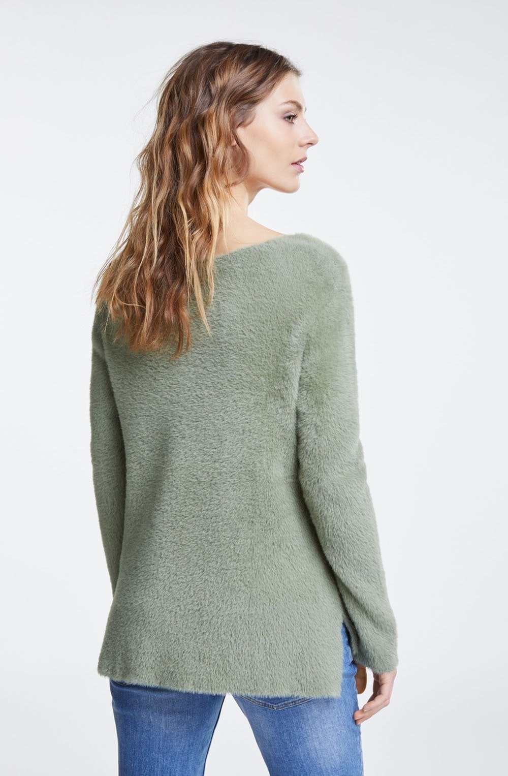 Khaki Textured Knit Sweater