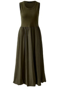 Khaki Tulip Hem Tank Top Maxi Dress