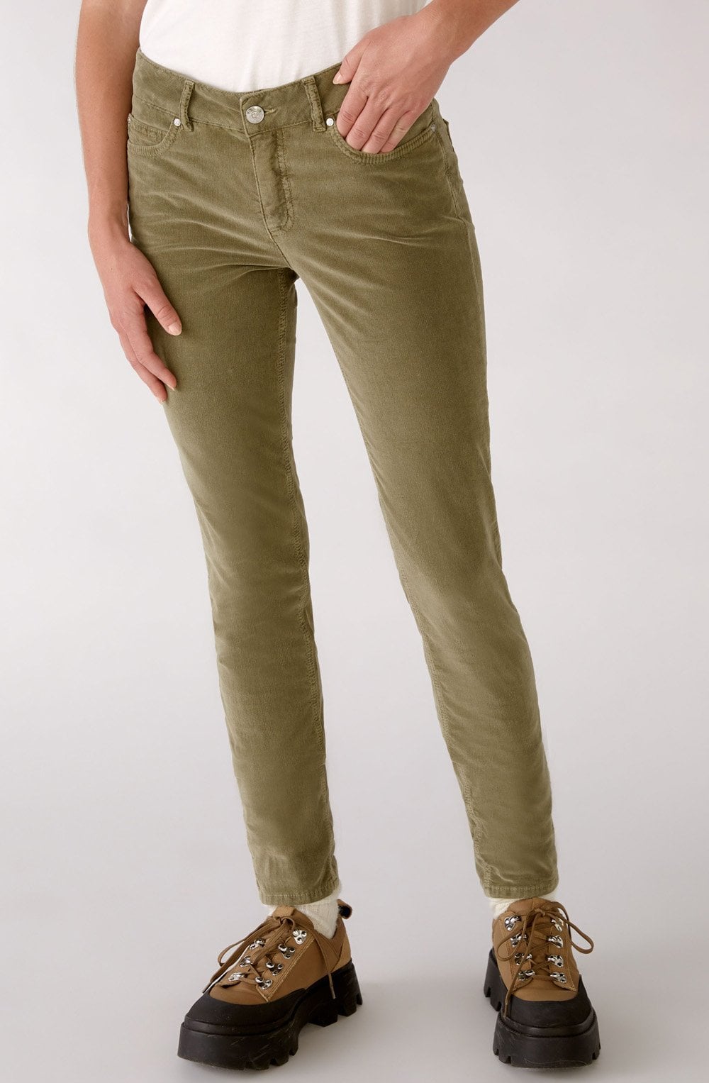 Khaki Velvet Baxtor Jeggings