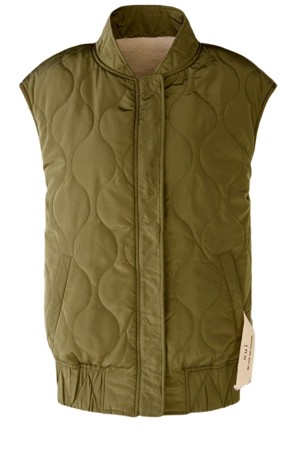 Khaki White Reversible Gilet