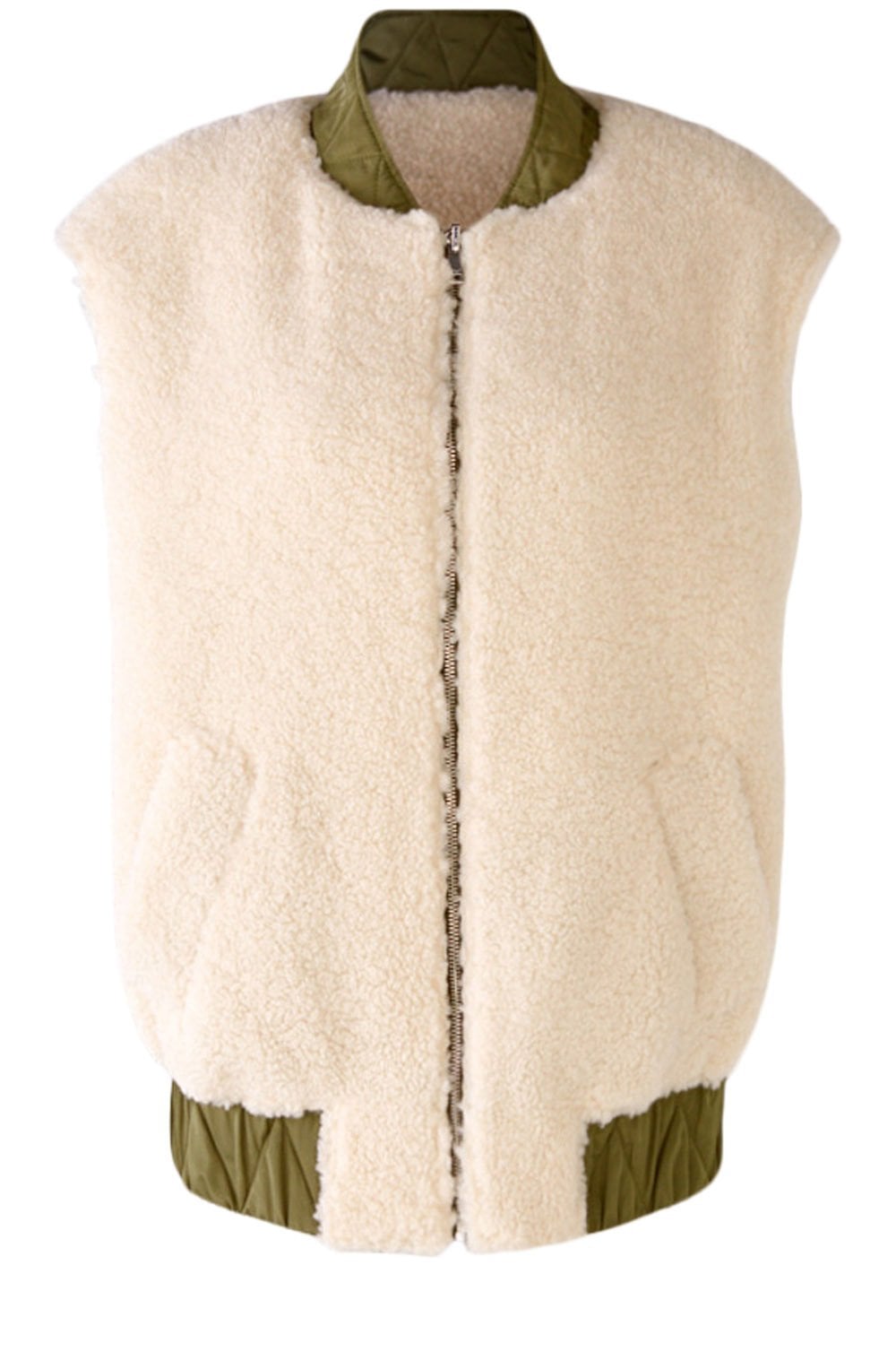 Khaki White Reversible Gilet