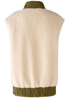 Khaki White Reversible Gilet