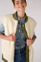 Khaki White Reversible Gilet