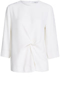 knot front cream blouse