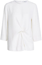 knot front cream blouse