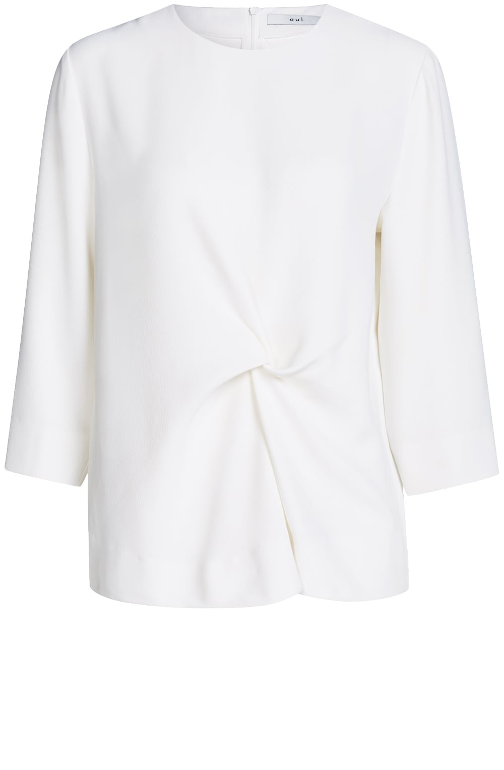 knot front cream blouse