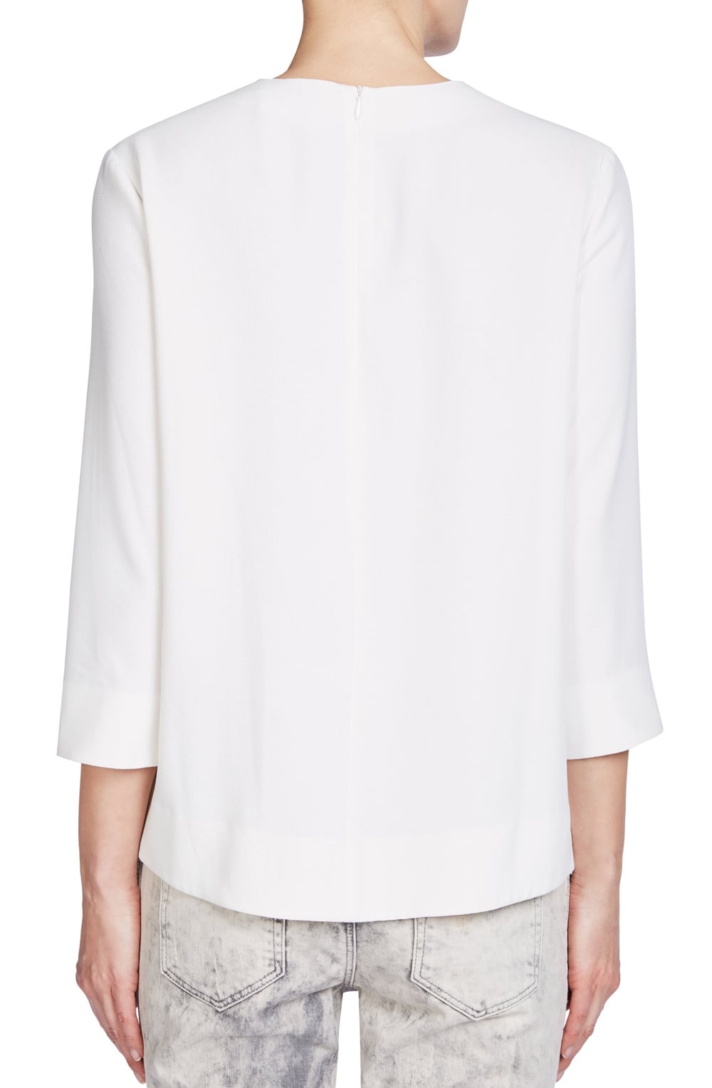 knot front cream blouse