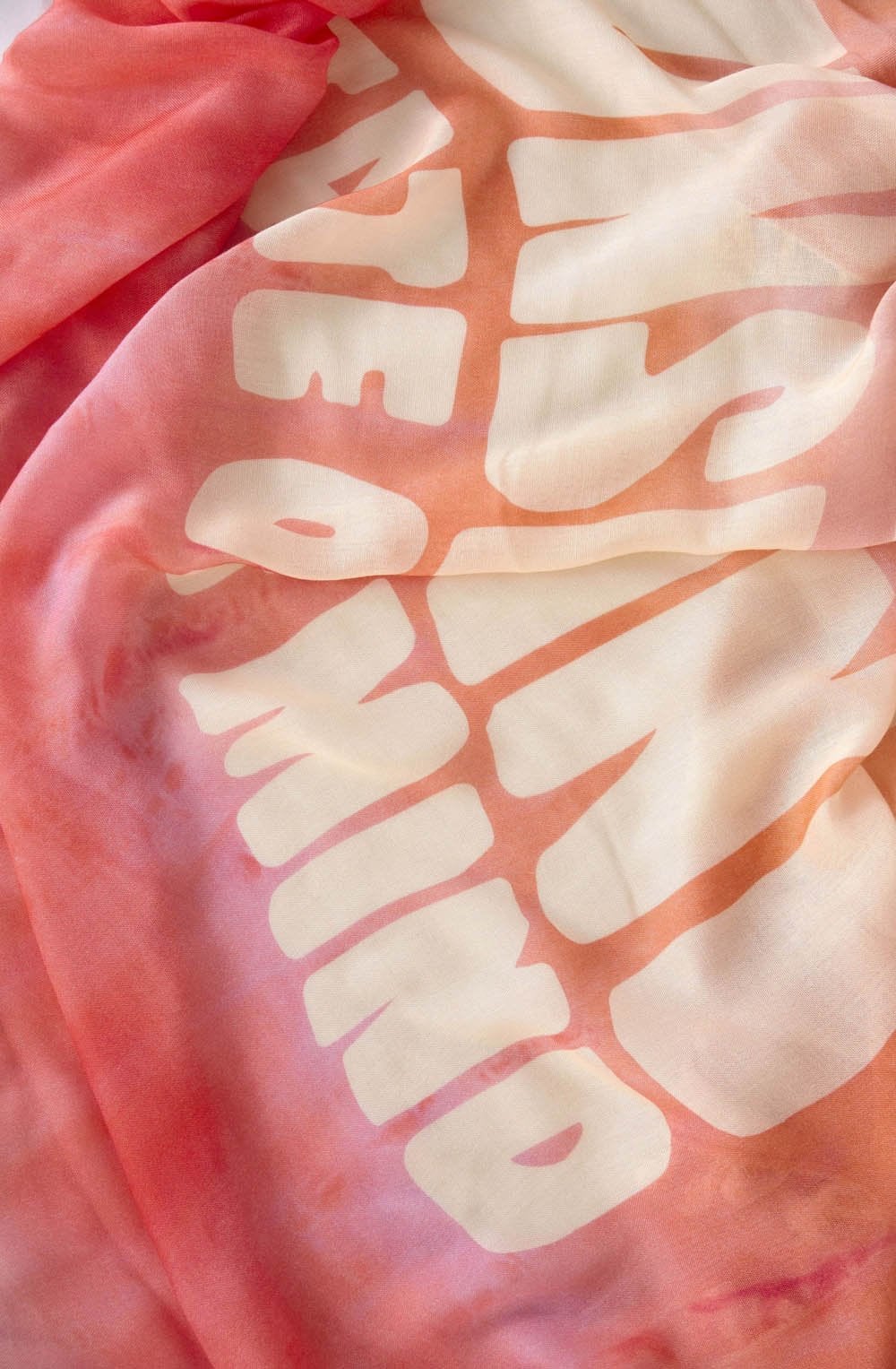 LA Spring Red Orange Tasselled Scarf