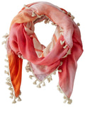 LA Spring Red Orange Tasselled Scarf