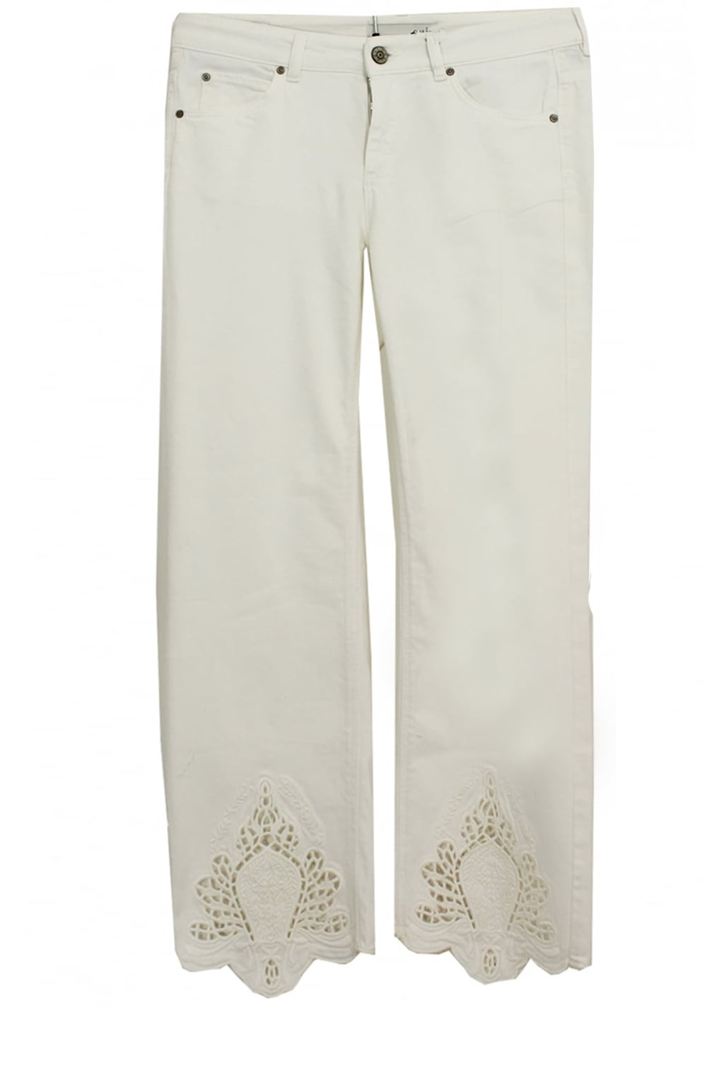 Lace Detailed Crop Jeans