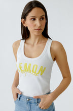 Lemon Motif Fine Ribbed Vest Top