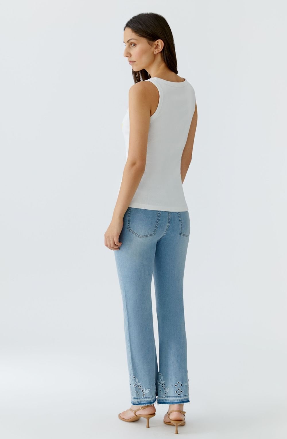 Lemon Motif Fine Ribbed Vest Top