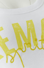 Lemon Motif Fine Ribbed Vest Top