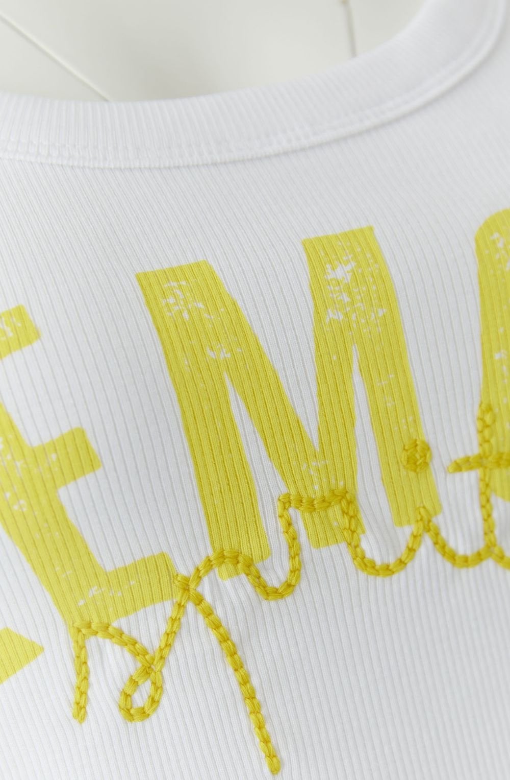 Lemon Motif Fine Ribbed Vest Top