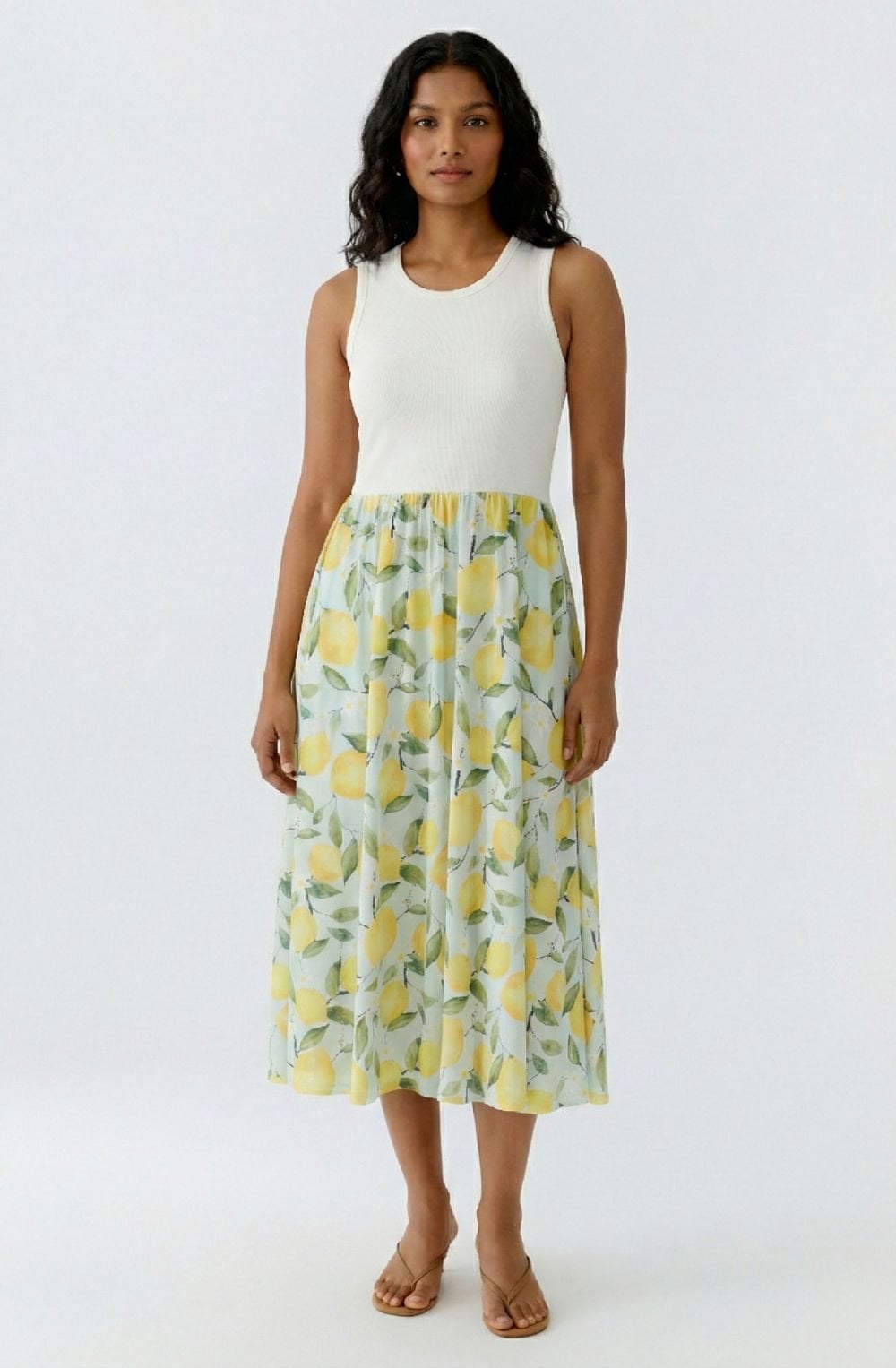 Lemon Skirt Jersey Midi Dress