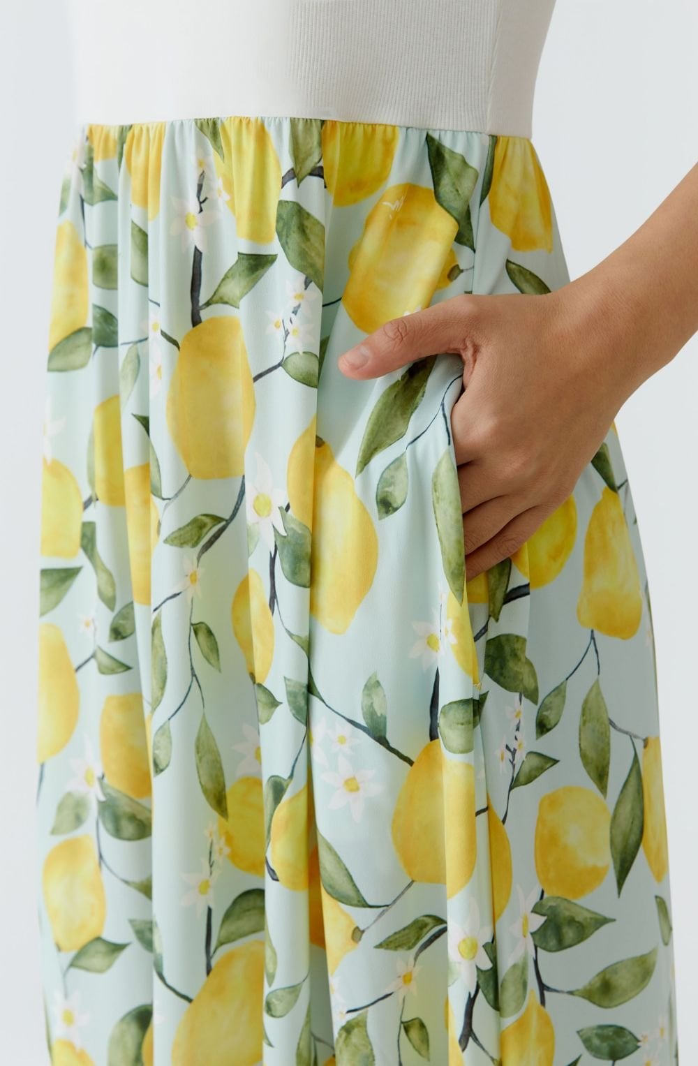 Lemon Skirt Jersey Midi Dress