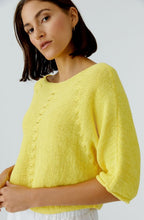 Lemon Zest Loose Ribbon Knit Pullover