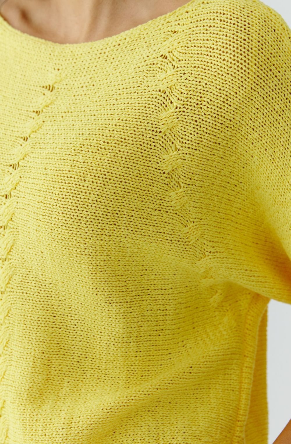 Lemon Zest Loose Ribbon Knit Pullover
