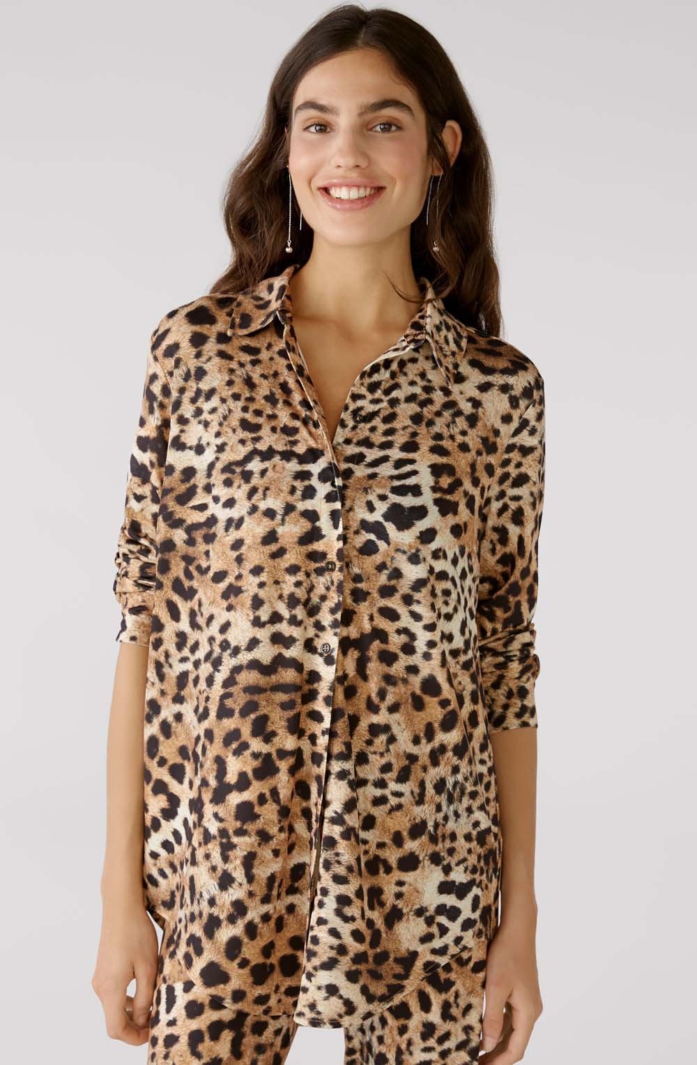 Leo Print Oversized Blouse