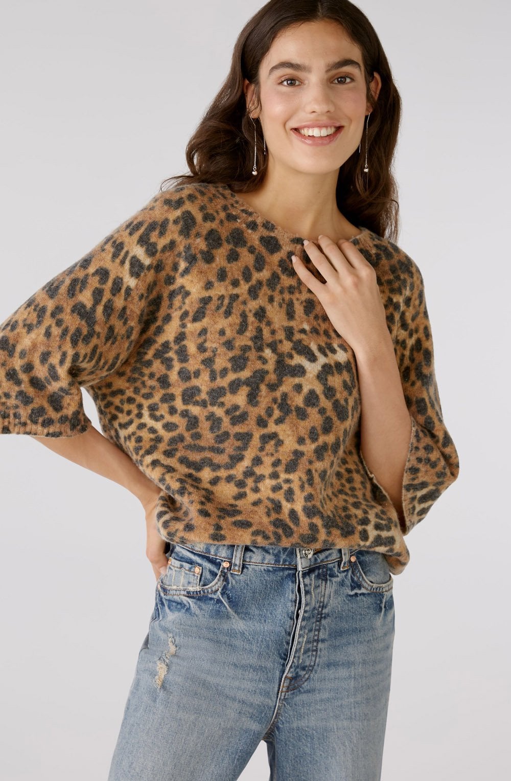 Leo Print Relaxed Jumper