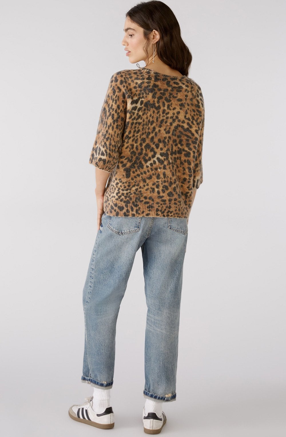 Leo Print Relaxed Jumper