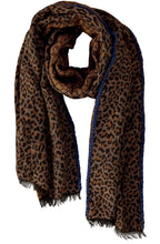 Leo Print Scarf with Bold Stitch Detail