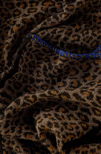 Leo Print Scarf with Bold Stitch Detail