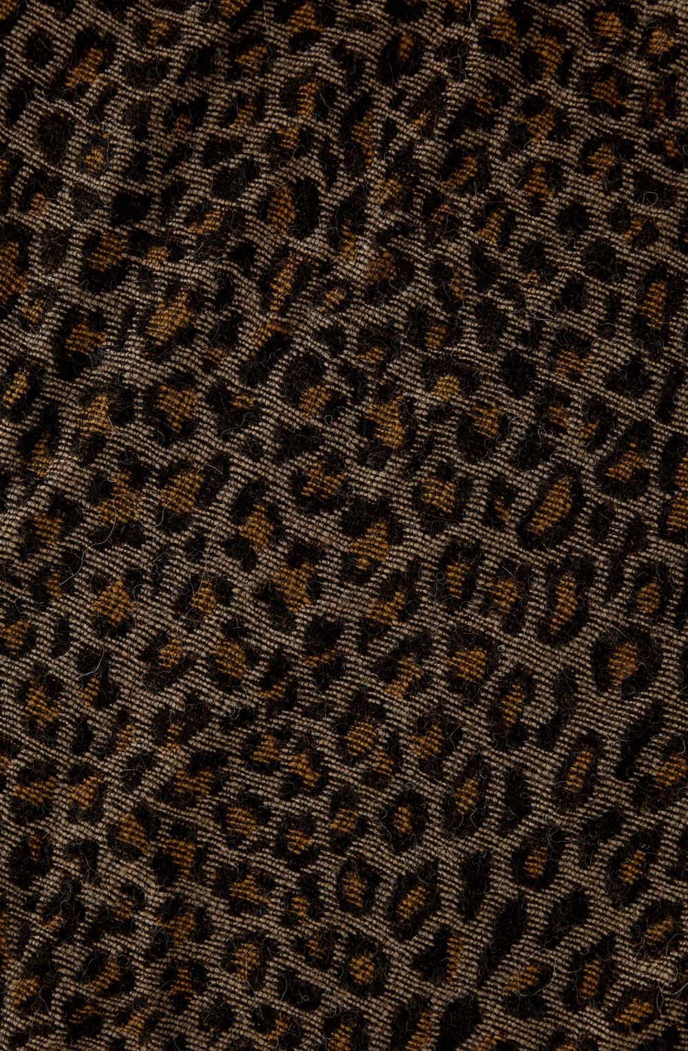 Leo Print Scarf with Bold Stitch Detail