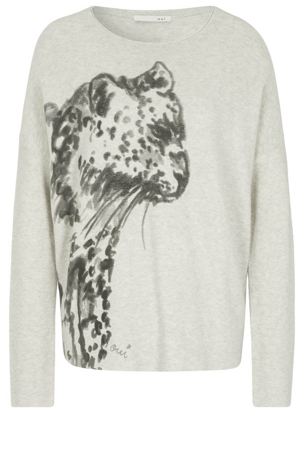 Leopard Design Knit Sweater