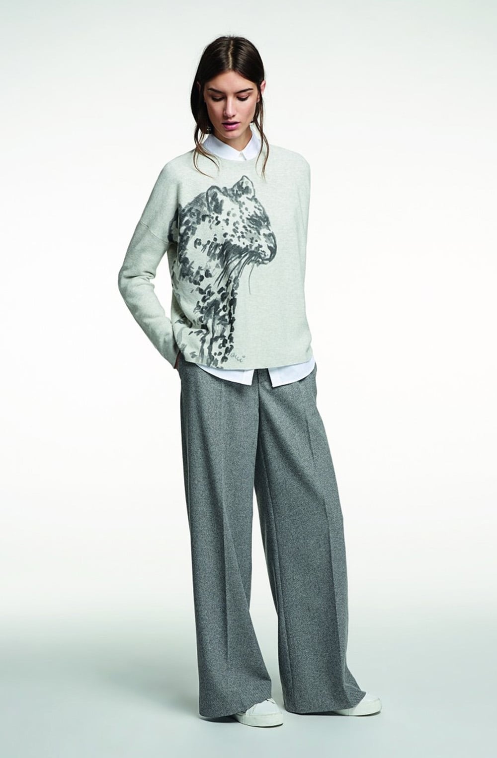 Leopard Design Knit Sweater