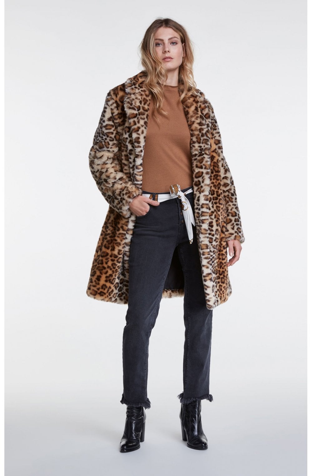 Leopard Print Faux Fur Coat