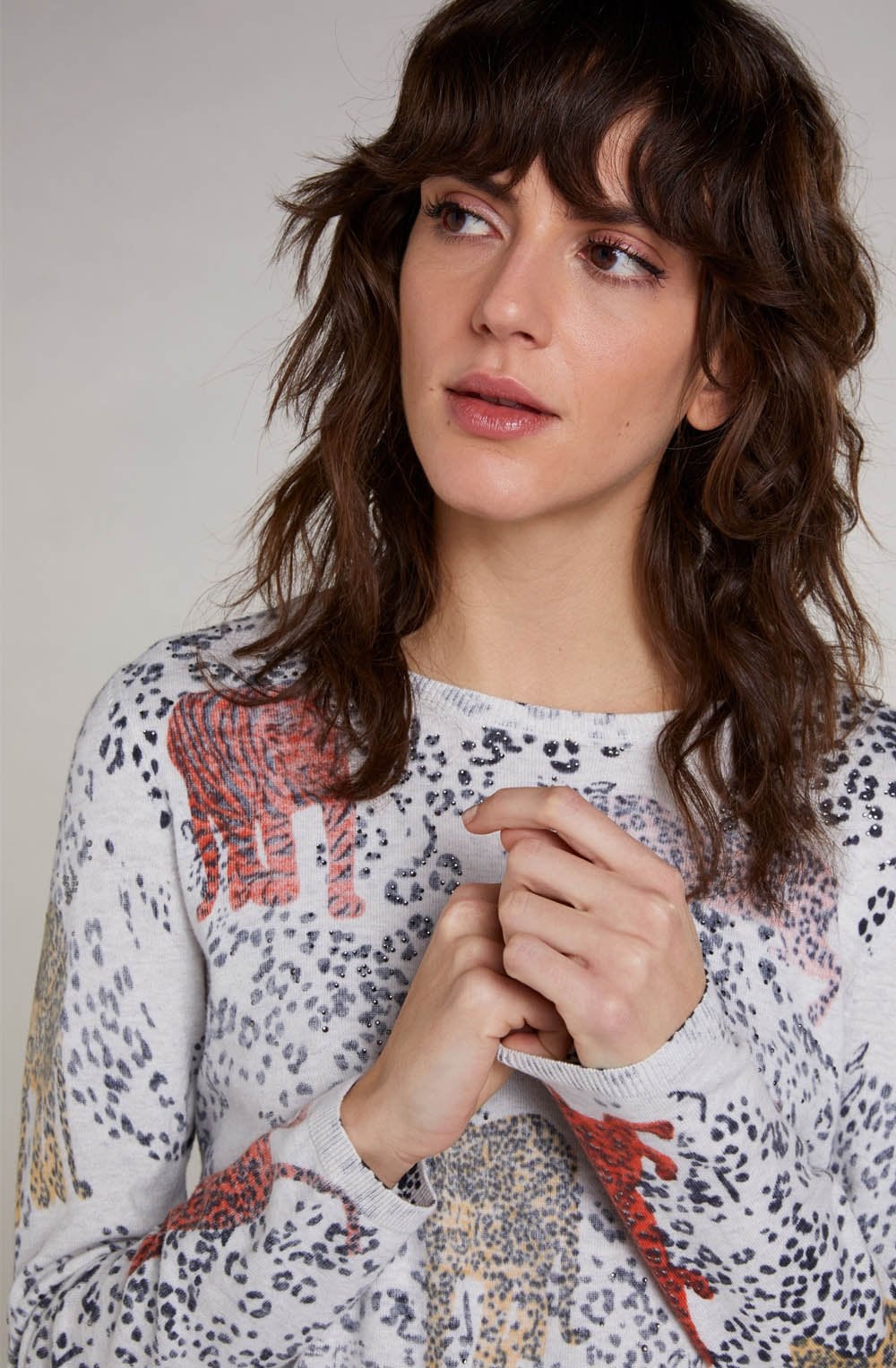 Leopard Print Fine Knit Jumper