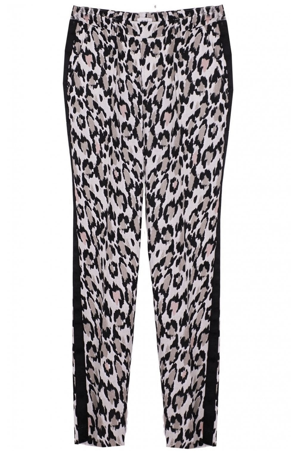 Leopard Print Linen Trousers