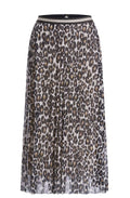 Leopard Print Pleated Skirt