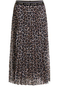 Leopard Print Pleated Skirt
