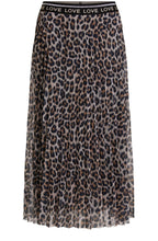 Leopard Print Pleated Skirt
