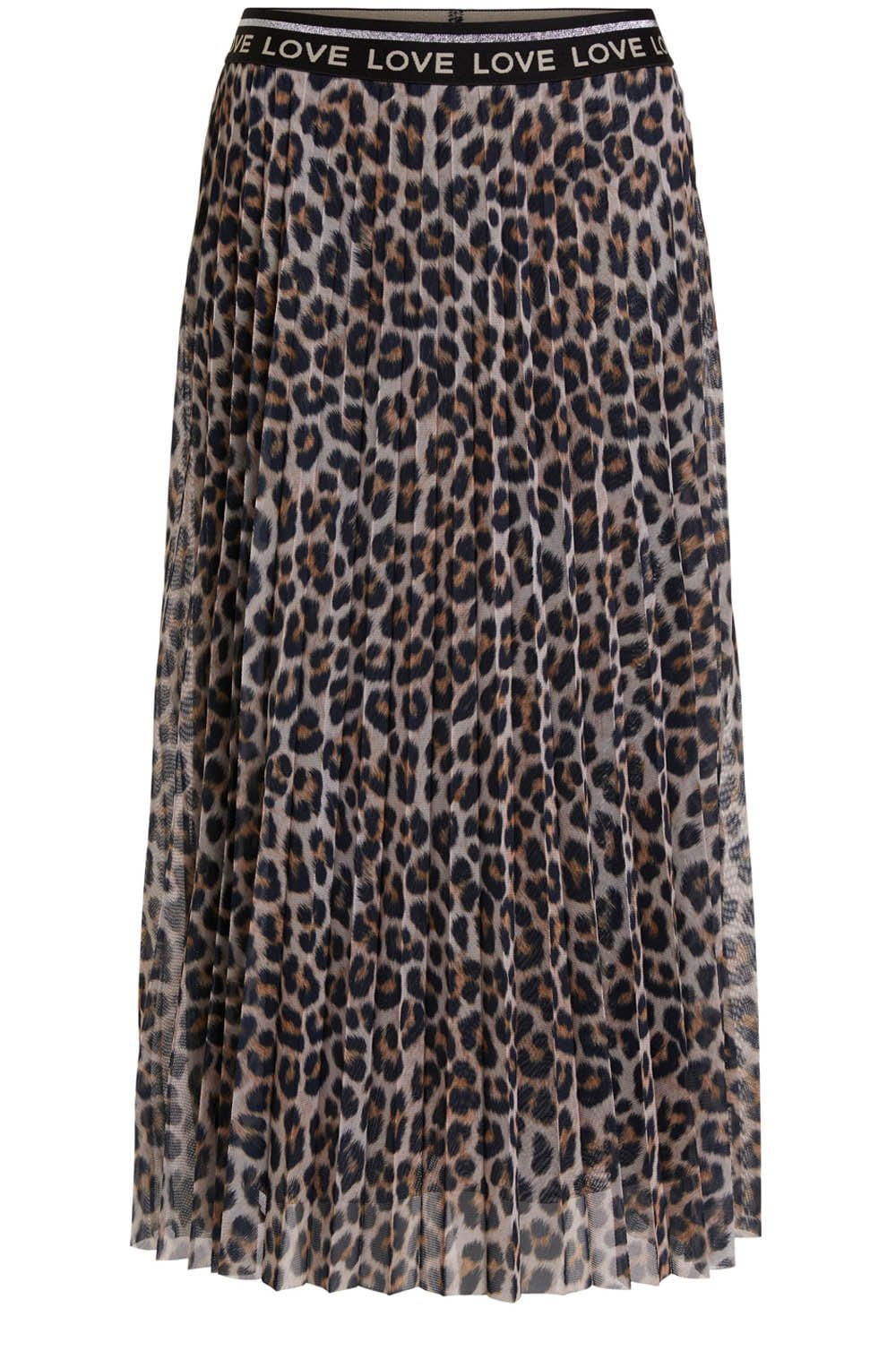 Leopard Print Pleated Skirt