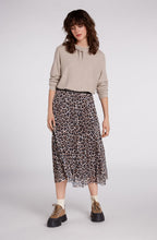 Leopard Print Pleated Skirt