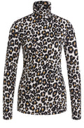 Leopard Print Polo Neck Top