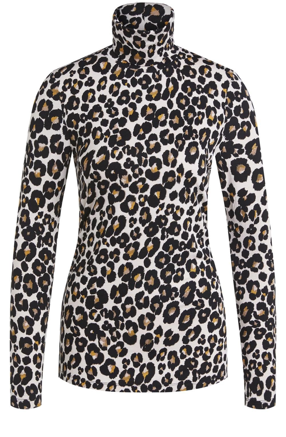 Leopard Print Polo Neck Top