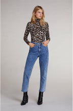 Leopard Print Polo Neck Top