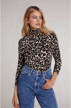 Leopard Print Polo Neck Top