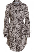 Leopard Print Shirt Dress