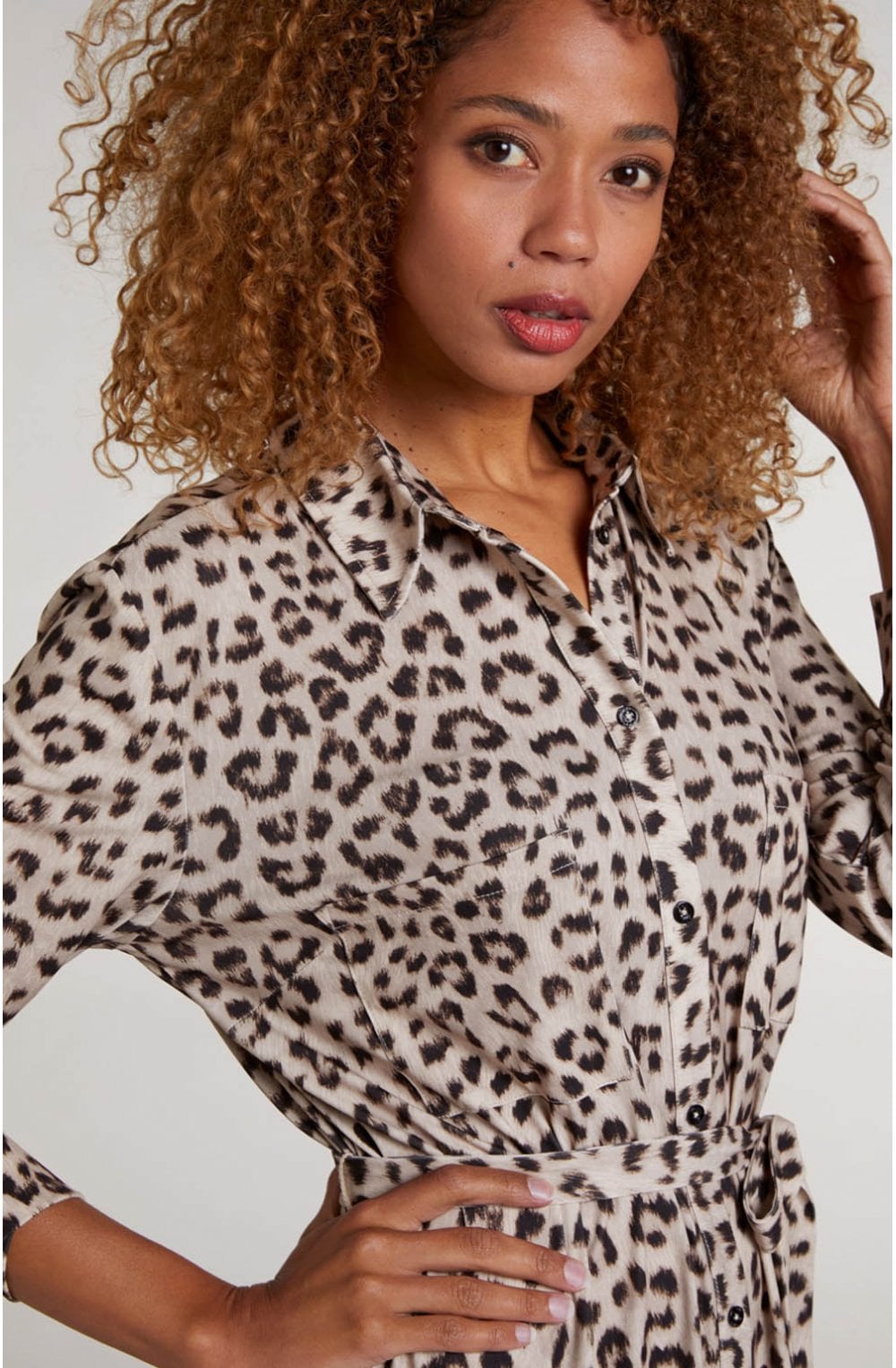 Leopard Print Shirt Dress