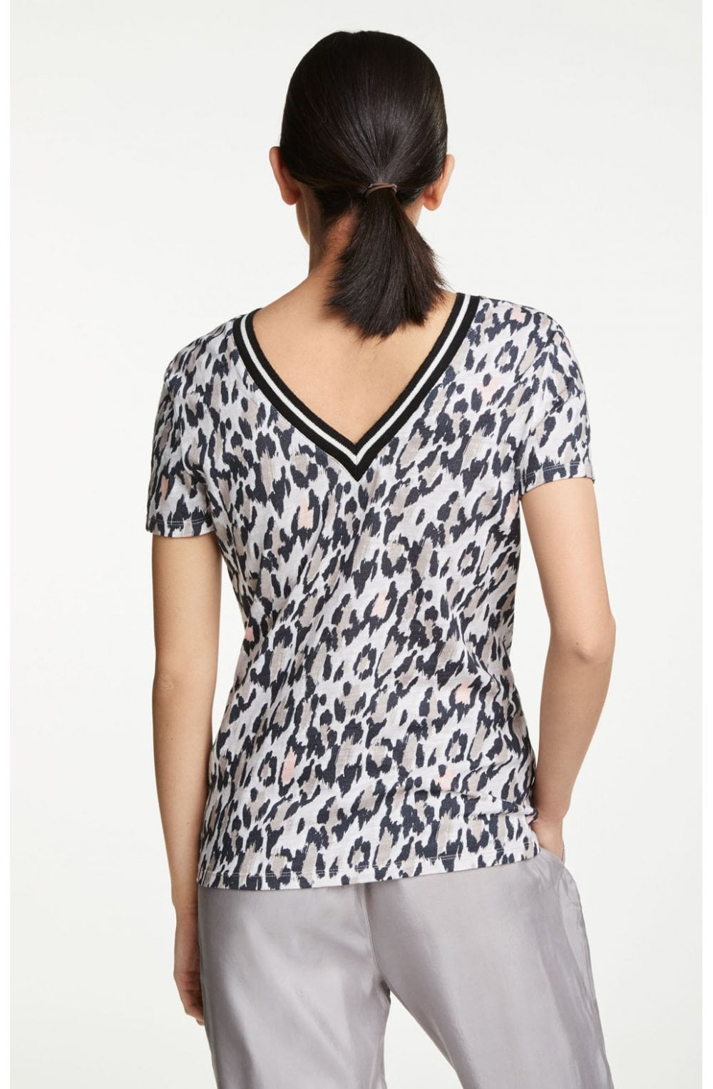 Leopard Print V Back Top