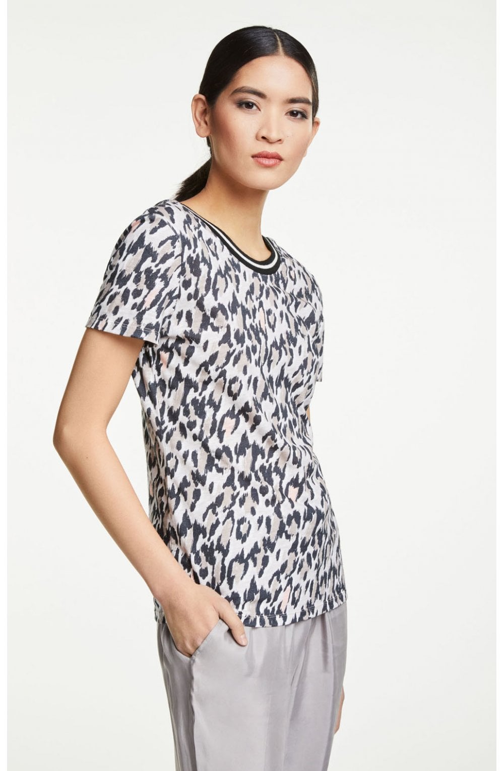 Leopard Print V Back Top