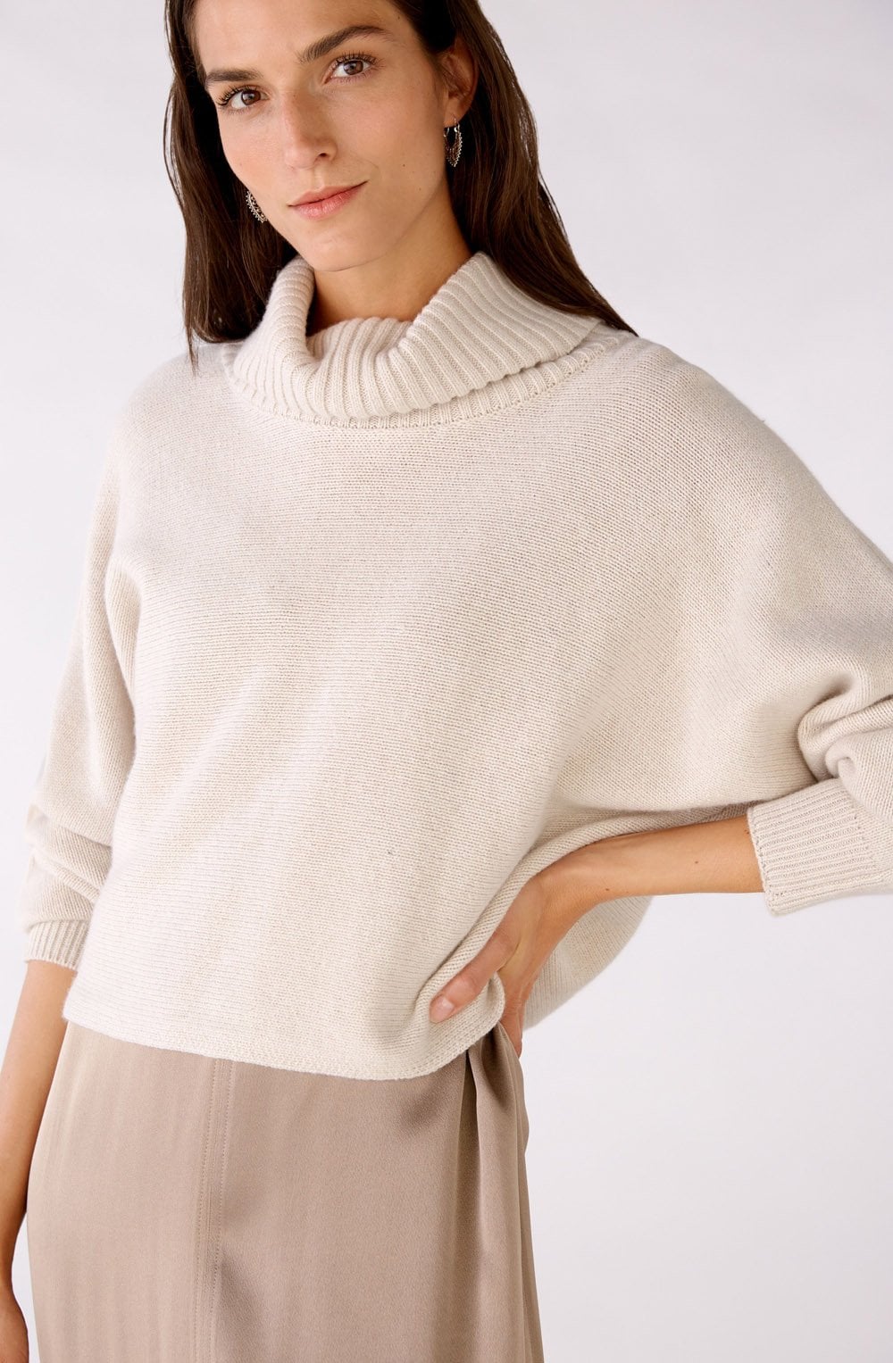 Light Beige Boxy Cropped Jumper