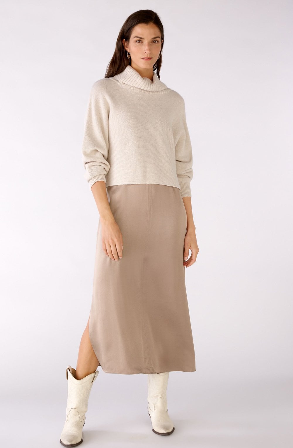 Light Beige Boxy Cropped Jumper