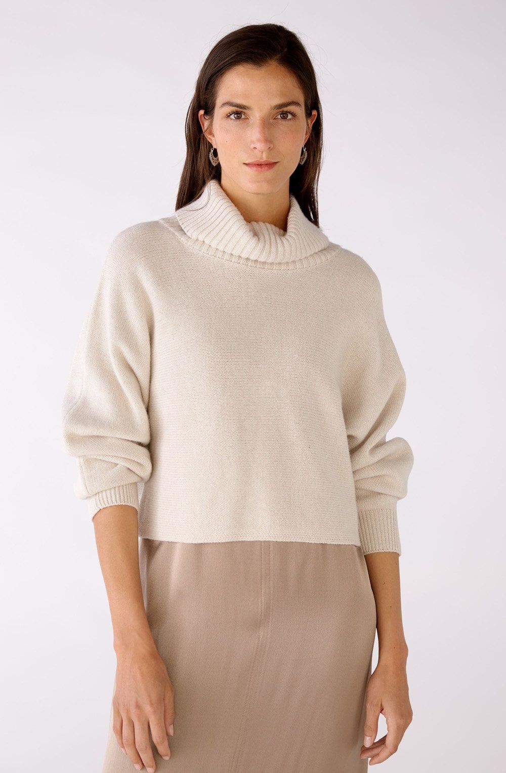 Light Beige Boxy Cropped Jumper